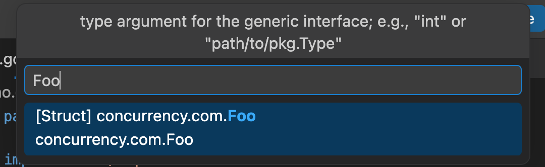 Selecting the type parameter
